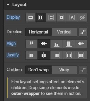 Flex box settings in Webflow