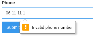 Invalid phone number