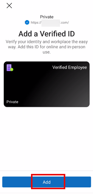 Image of authenticator app with “Add a Verified ID”