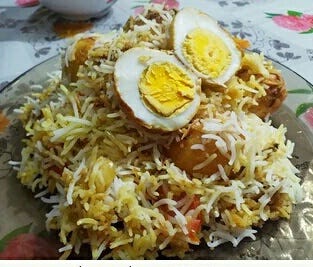 Instant Egg Biryani for lunch