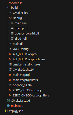 Opencv build directory with copied DLL by VCPKG
