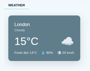 A UI showing weather for London, rendered using Freesail A2UI SDK