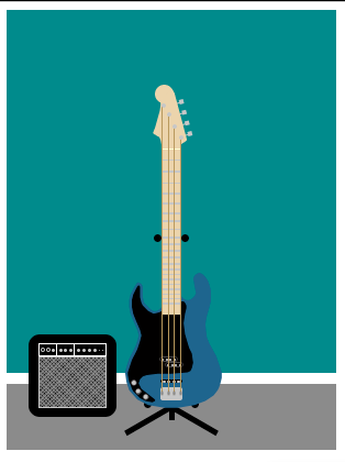 Bass Guitar made with CSS