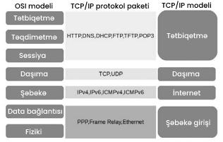 OSI və TCP/IP modellərinin müqayisəsi