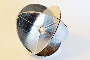 Example of a cheap but effective radar reflector made from cardboard and aluminum foil
