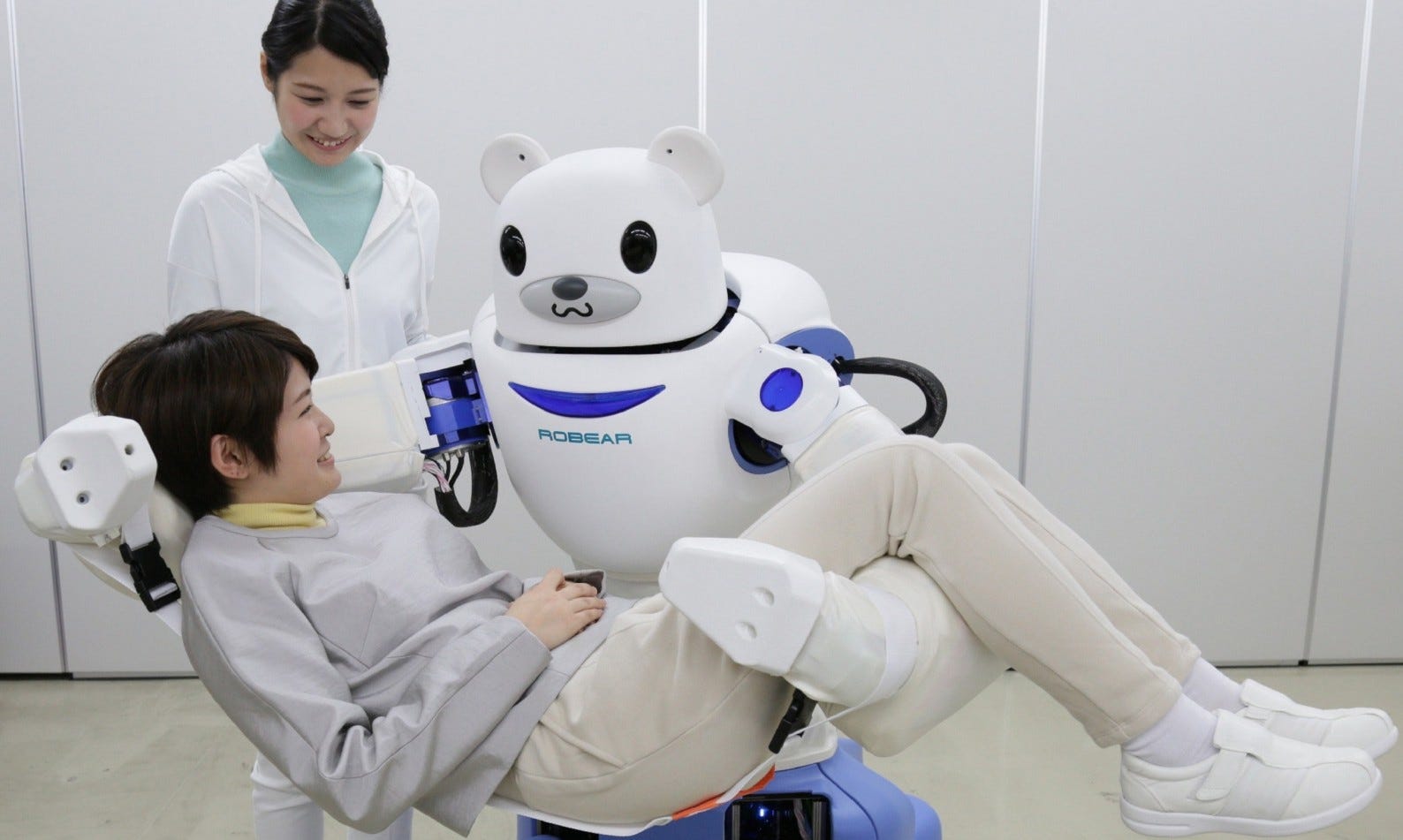 The bear face on the robot puts the patient instantly at ease.