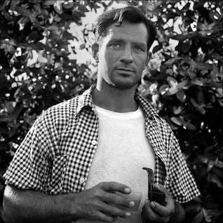 A black and white picture of Jack Kerouac