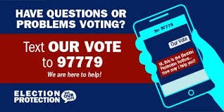 Common Cause is using mobile to promote their election protection hotline.