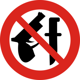No guns or knives symbol
