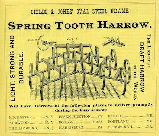 Spring tooth harrow advertisement