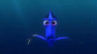 Gif da Dory do filme “Procurando Nemo”