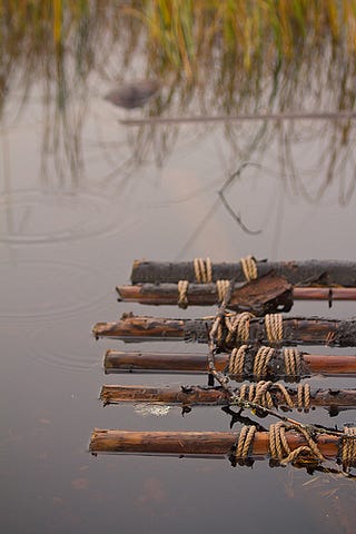 Wooden raft