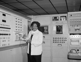 Mary Jackson was one of the “human computers” who used the “digital computers”. She was portrayed in the film “Hidden Figures.” (image from NASA)