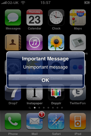 Important Message on the iPhone