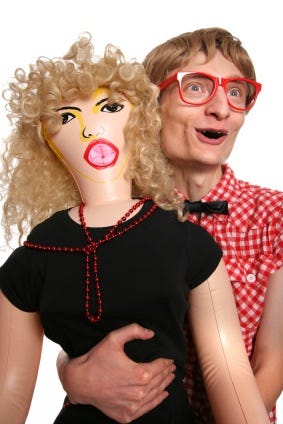 Nerd With Blow Up Doll