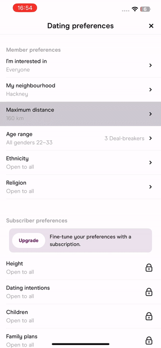 Short video of the filter updating on Hinge