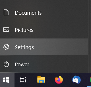 Windows settings button