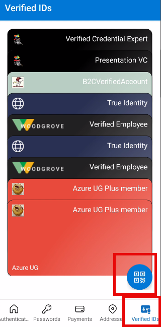 Image of authenticator app with “Verified ID” tab