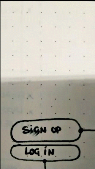 A gif of a paper prototype for a dating app sign up