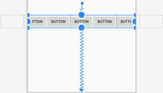 screen with default disposition of flow, with buttons inside