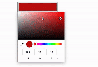 The result of processing of HTML tag input:color. It is a color picker.