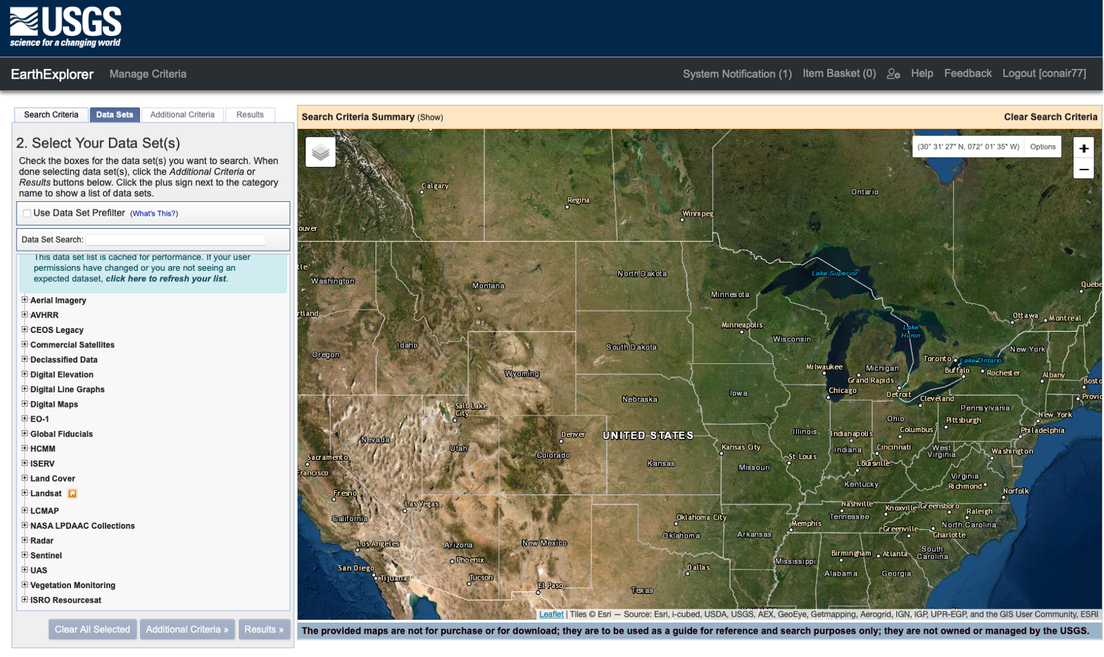 USGS’s EarthExplorer