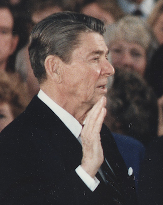 News photo of Reagan being sworn in