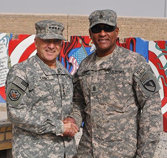 (L-R) GEN George Casey & CSM Doug Gault in Afghanistan
