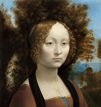 Ginevra Benci — Da Vinci circa 1474