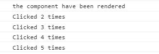 The component is rendered once, yet the count value is changing with each click.