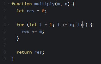 A multiply function written in javascript