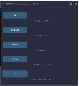 Output of the above solidity contract