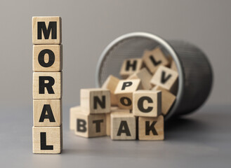 The words “Moral” spelled out in blocks.