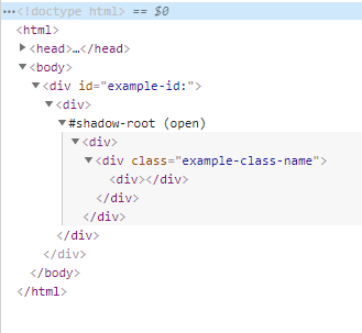 This image shows an example DOM structure of a shadow DOM