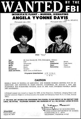 Wanted poster of Angela Davis