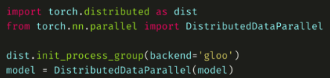 A snippet of distributed training