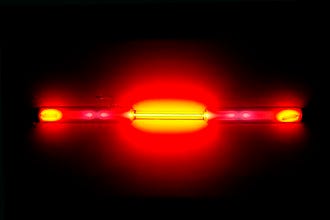 Sodium discharge in a tube light (Img. source: Wikipedia)