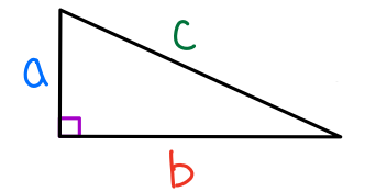 Right triangle with labeled edges.
