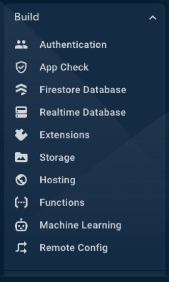 The options for firebase