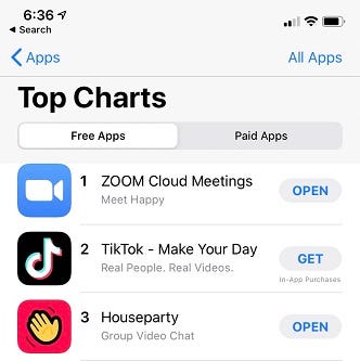 Zoom still tops the chart for the highest downloads on the App Store