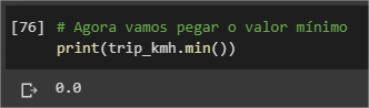 Valor mínimo no ndarray trip_kmh.