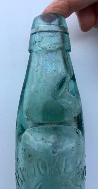 Close-up of the codd-neck bottle