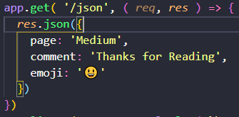 Exampel code for request json method