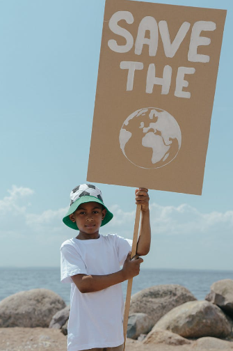 Image of a boy protesting