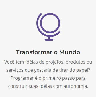 Imagem com texto: Transformar o Mundo