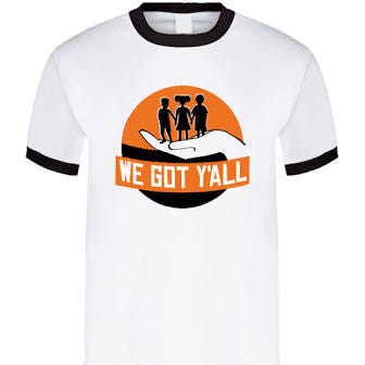 T-shirt with a racially charged nonprofit logo