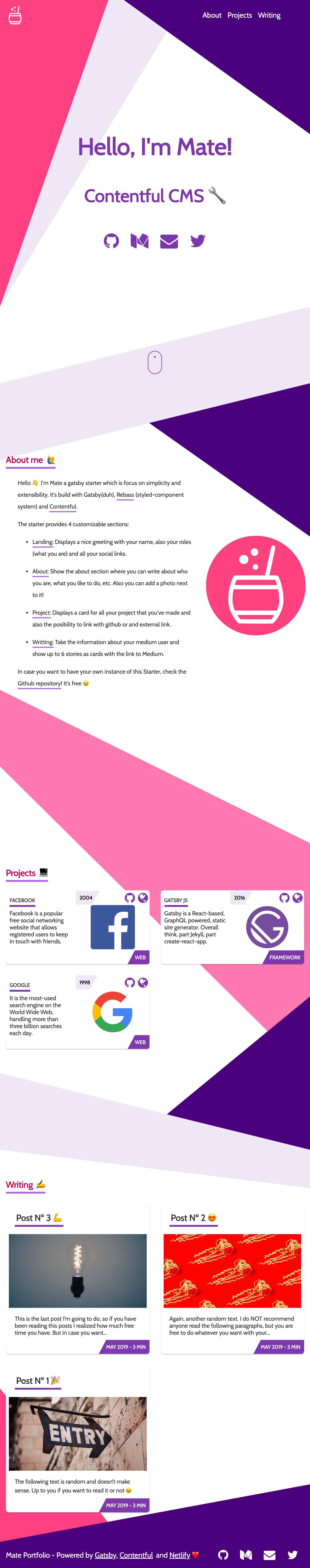 Gatsby Starter Mate — Landing Page