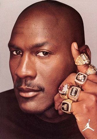 Michael Jordan Won 6 Rings during his Career