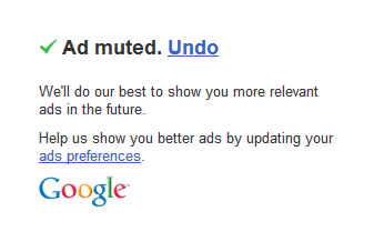 The result of muting a remarketed ad