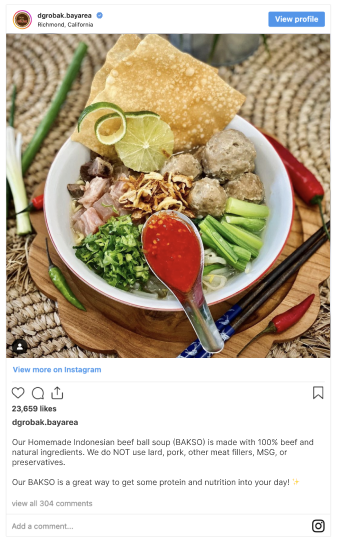 Indonesian food business